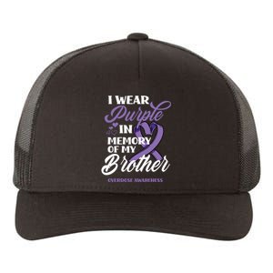 I Wear Purple In Memory Of My Brother Overdose Awareness Yupoong Adult 5-Panel Trucker Hat