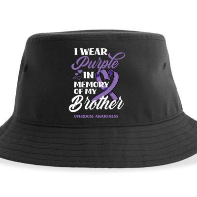 I Wear Purple In Memory Of My Brother Overdose Awareness Sustainable Bucket Hat