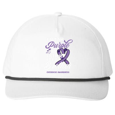 I Wear Purple In Memory Of My Brother Overdose Awareness Snapback Five-Panel Rope Hat