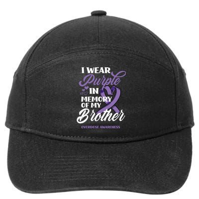 I Wear Purple In Memory Of My Brother Overdose Awareness 7-Panel Snapback Hat