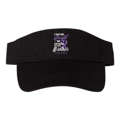 I Wear Purple In Memory Of My Brother Overdose Awareness Valucap Bio-Washed Visor