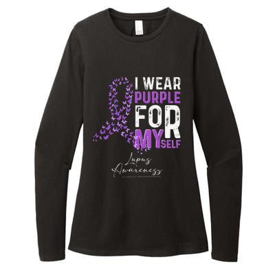 I Wear Purple For Myself Support Lupus Awareness Day Ribbon Womens CVC Long Sleeve Shirt