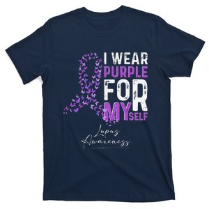 I Wear Purple For Myself Support Lupus Awareness Day Ribbon T-Shirt