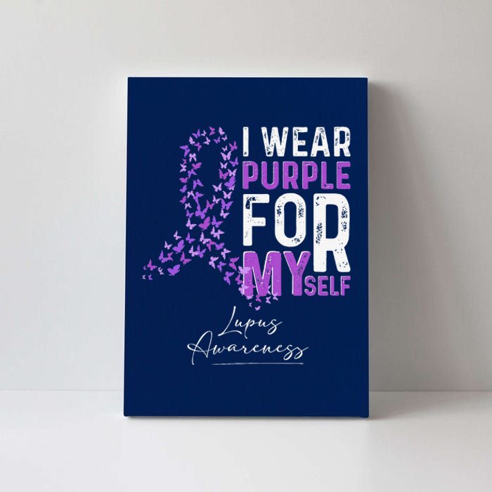 I Wear Purple For Myself Support Lupus Awareness Day Ribbon Canvas