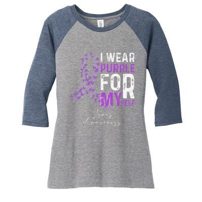 I Wear Purple For Myself Support Lupus Awareness Day Ribbon Women's Tri-Blend 3/4-Sleeve Raglan Shirt