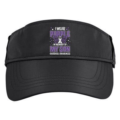 I Wear Purple In Memory Of My Son Overdose Awareness Adult Drive Performance Visor