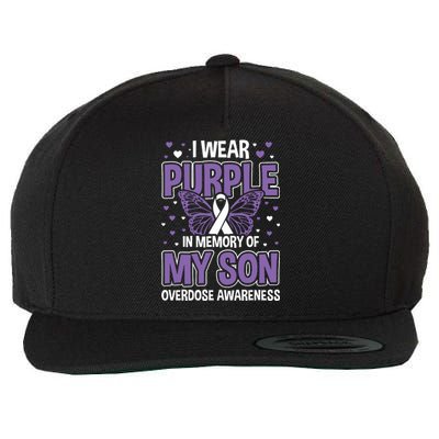 I Wear Purple In Memory Of My Son Overdose Awareness Wool Snapback Cap