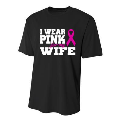 I Wear Pink For My Wife Breast Cancer Youth Performance Sprint T-Shirt