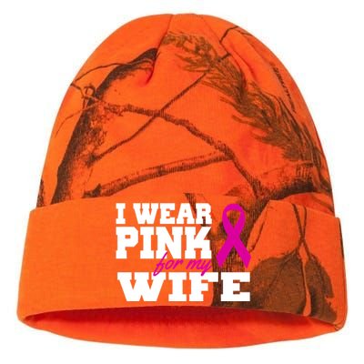 I Wear Pink For My Wife Breast Cancer Kati Licensed 12" Camo Beanie