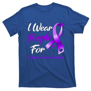 I Wear Purple For Testicular Cancer Awareness Ribbon Great Gift T-Shirt