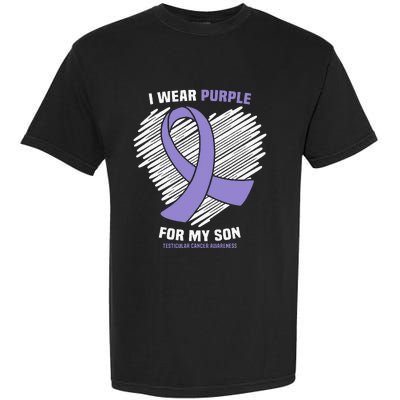 I Wear Purple For My Son Testicular Cancer Awareness Garment-Dyed Heavyweight T-Shirt