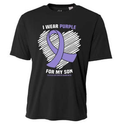 I Wear Purple For My Son Testicular Cancer Awareness Cooling Performance Crew T-Shirt