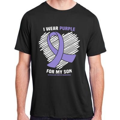 I Wear Purple For My Son Testicular Cancer Awareness Adult ChromaSoft Performance T-Shirt