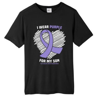 I Wear Purple For My Son Testicular Cancer Awareness Tall Fusion ChromaSoft Performance T-Shirt