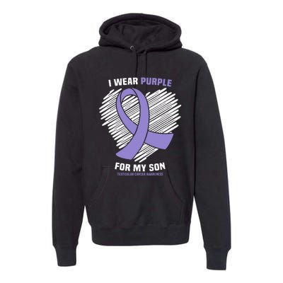 I Wear Purple For My Son Testicular Cancer Awareness Premium Hoodie