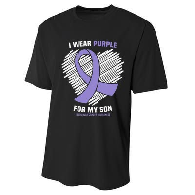 I Wear Purple For My Son Testicular Cancer Awareness Performance Sprint T-Shirt