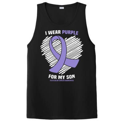 I Wear Purple For My Son Testicular Cancer Awareness PosiCharge Competitor Tank