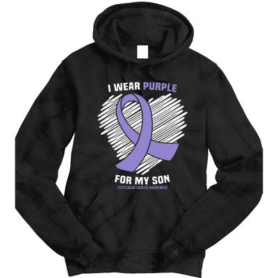 I Wear Purple For My Son Testicular Cancer Awareness Tie Dye Hoodie