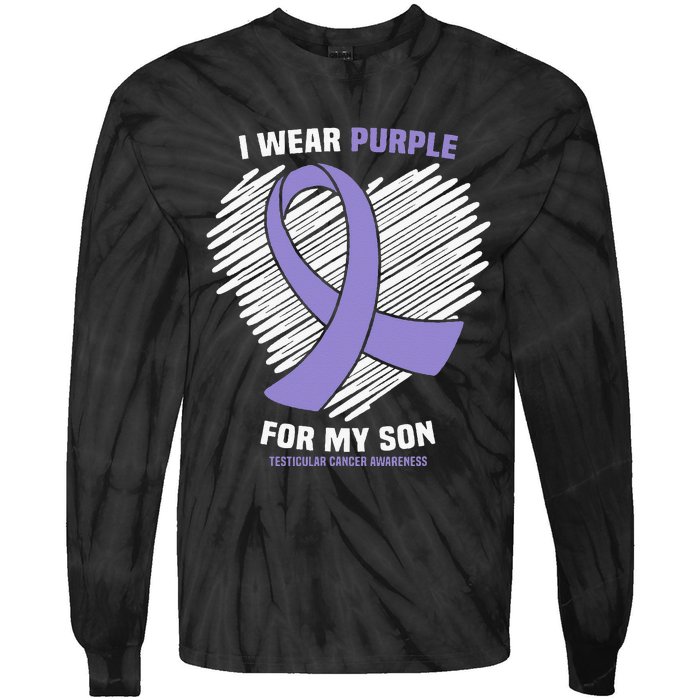 I Wear Purple For My Son Testicular Cancer Awareness Tie-Dye Long Sleeve Shirt