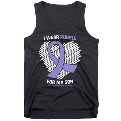 I Wear Purple For My Son Testicular Cancer Awareness Tank Top