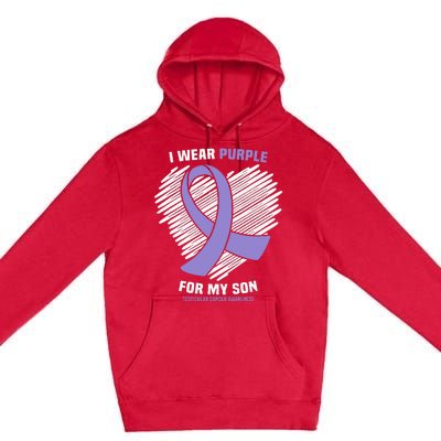 I Wear Purple For My Son Testicular Cancer Awareness Premium Pullover Hoodie