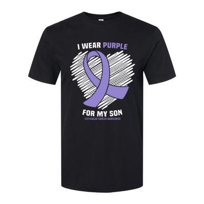 I Wear Purple For My Son Testicular Cancer Awareness Softstyle CVC T-Shirt