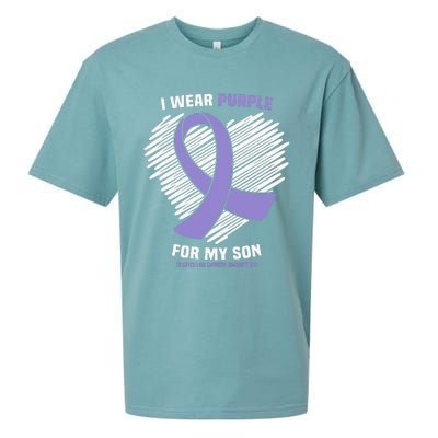 I Wear Purple For My Son Testicular Cancer Awareness Sueded Cloud Jersey T-Shirt