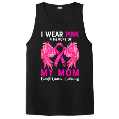 I Wear Pink For My Mom Breast Cancer Awareness Angel Wings PosiCharge Competitor Tank