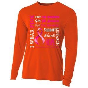 I Wear Pink Breast Cancer Awareness Support Motivation Great Gift Cooling Performance Long Sleeve Crew