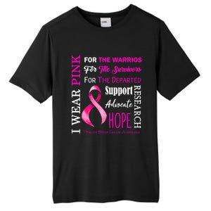 I Wear Pink Breast Cancer Awareness Support Motivation Great Gift Tall Fusion ChromaSoft Performance T-Shirt