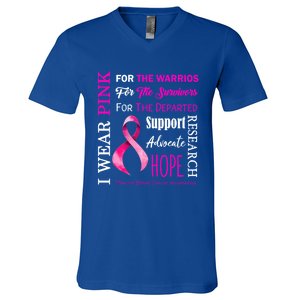 I Wear Pink Breast Cancer Awareness Support Motivation Great Gift V-Neck T-Shirt