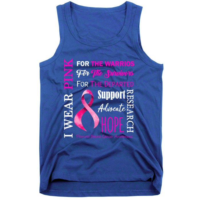 I Wear Pink Breast Cancer Awareness Support Motivation Great Gift Tank Top