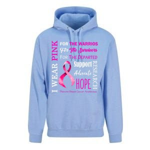 I Wear Pink Breast Cancer Awareness Support Motivation Great Gift Unisex Surf Hoodie