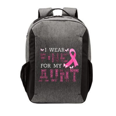 I Wear Pink For My Aunt Breast Cancer Awareness Pink Ribbon Vector Backpack