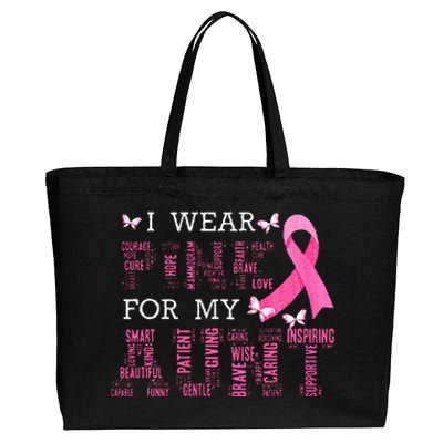 I Wear Pink For My Aunt Breast Cancer Awareness Pink Ribbon Cotton Canvas Jumbo Tote