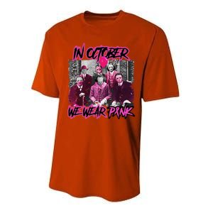 I Wear Pink For Breast Cancer In October Halloween Movies Performance Sprint T-Shirt