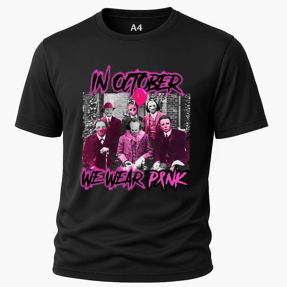 I Wear Pink For Breast Cancer In October Halloween Movies Cooling Performance Crew T-Shirt