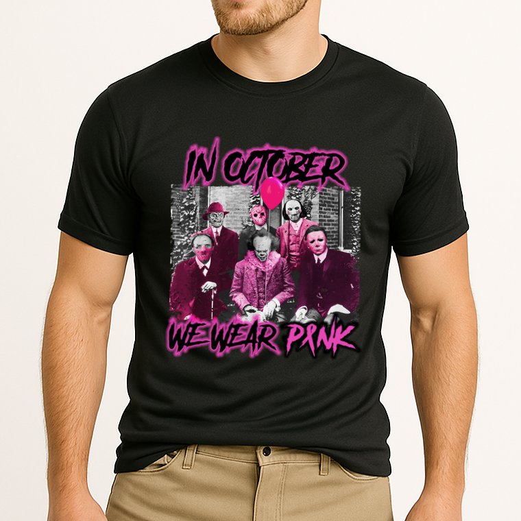 I Wear Pink For Breast Cancer In October Halloween Movies Cooling Performance Crew T-Shirt