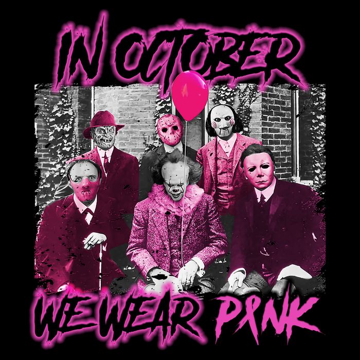 I Wear Pink For Breast Cancer In October Halloween Movies Sweatshirt