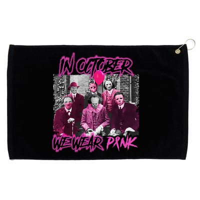 I Wear Pink For Breast Cancer In October Halloween Movies Grommeted Golf Towel