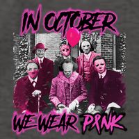 I Wear Pink For Breast Cancer In October Halloween Movies Vector Backpack