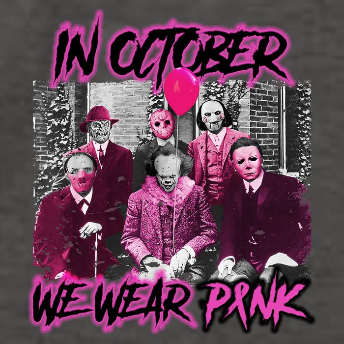 I Wear Pink For Breast Cancer In October Halloween Movies Vector Backpack