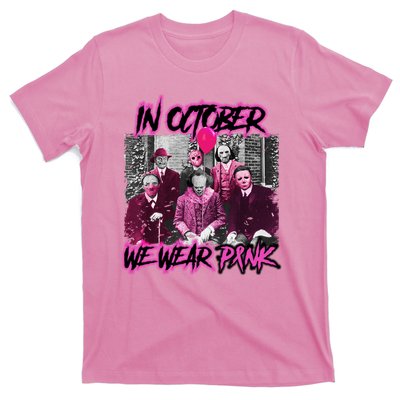 I Wear Pink For Breast Cancer In October Halloween Movies T-Shirt