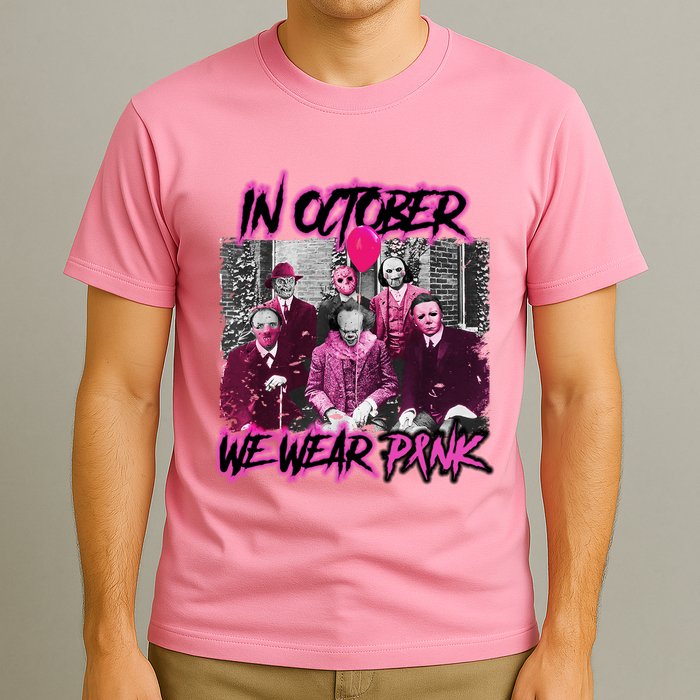 I Wear Pink For Breast Cancer In October Halloween Movies T-Shirt