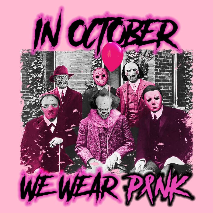 I Wear Pink For Breast Cancer In October Halloween Movies T-Shirt