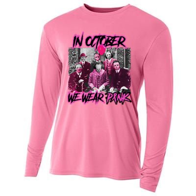 I Wear Pink For Breast Cancer In October Halloween Movies Cooling Performance Long Sleeve Crew