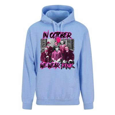 I Wear Pink For Breast Cancer In October Halloween Movies Unisex Surf Hoodie