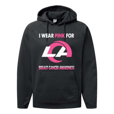 I Wear Pink For Breast Cancer Awareness Performance Fleece Hoodie