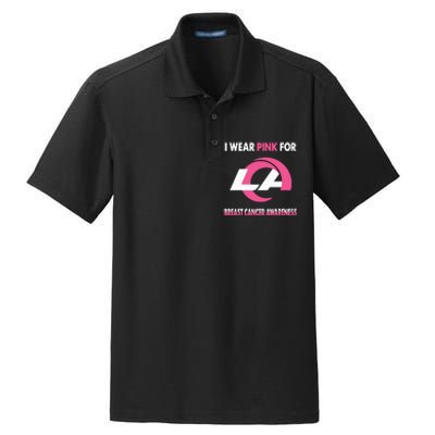 I Wear Pink For Breast Cancer Awareness Dry Zone Grid Polo