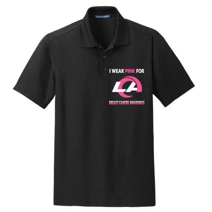 I Wear Pink For Breast Cancer Awareness Dry Zone Grid Polo